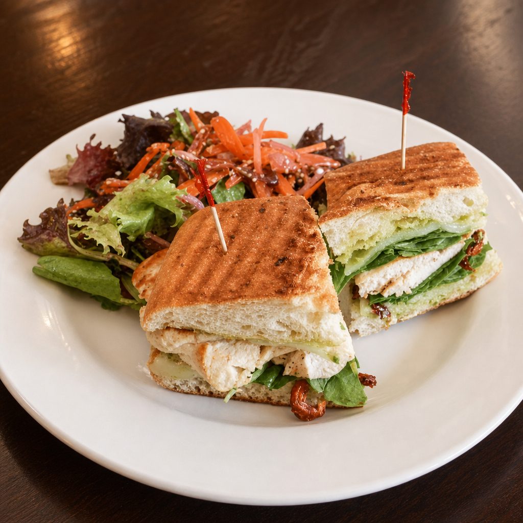 Pesto Chicken Panini Sandwich.