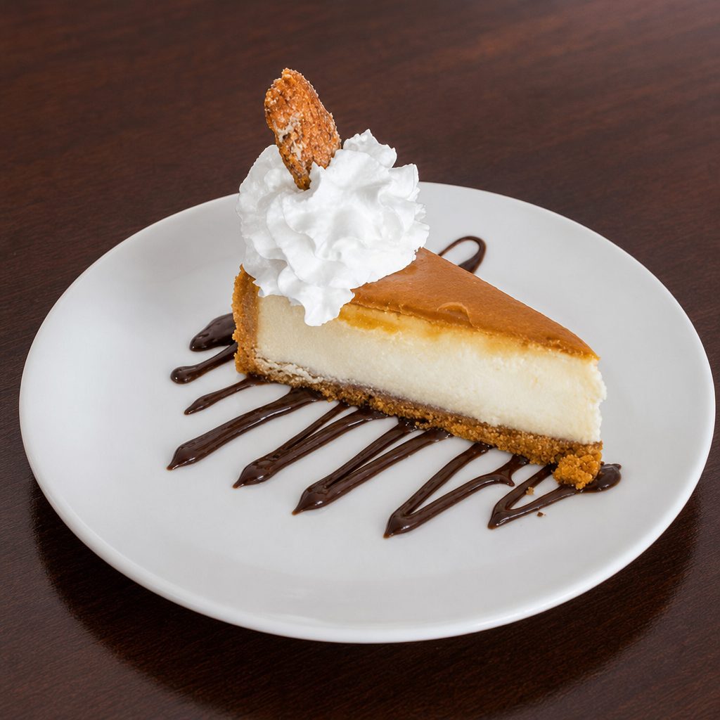 Caramel Cheesecake with Candied Pecan.